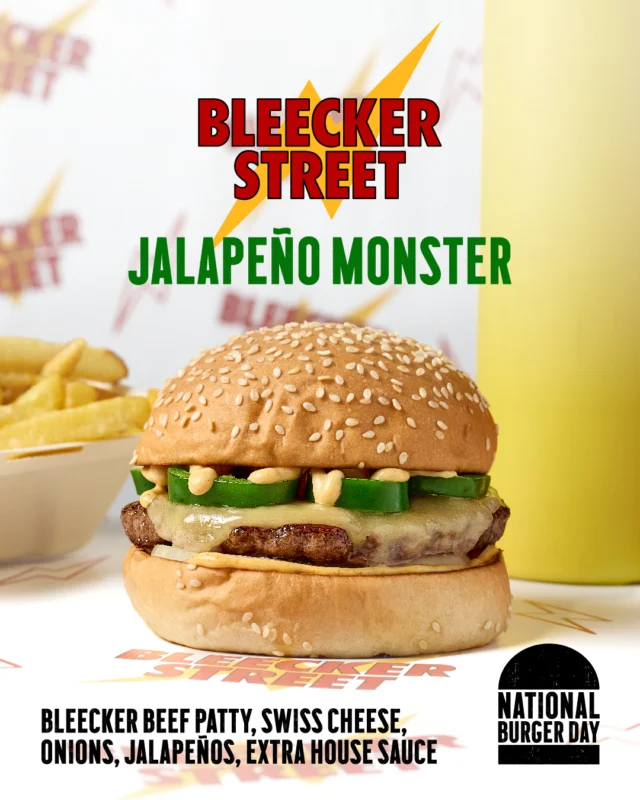 This year's one-day-only #NationalBurgerDay special - the Jalapeño Monster⚡️

Are you going to try this @easystreetburgers inspired special?

OR

Are you going to get 20% off your Bleecker favourite?

The 20% discount code will be emailed 10am tomorrow.

Make sure you sign up to our mailing list at the link in our bio if you haven't already to receive your code.